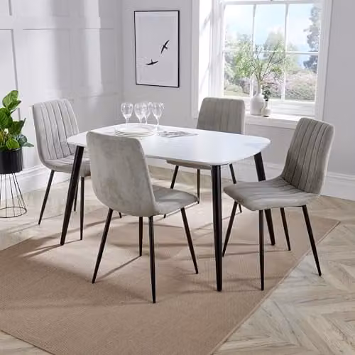 Core Products Modern Rectangular Lacquered Dining Table in White or Black, W: 120 cm – 3