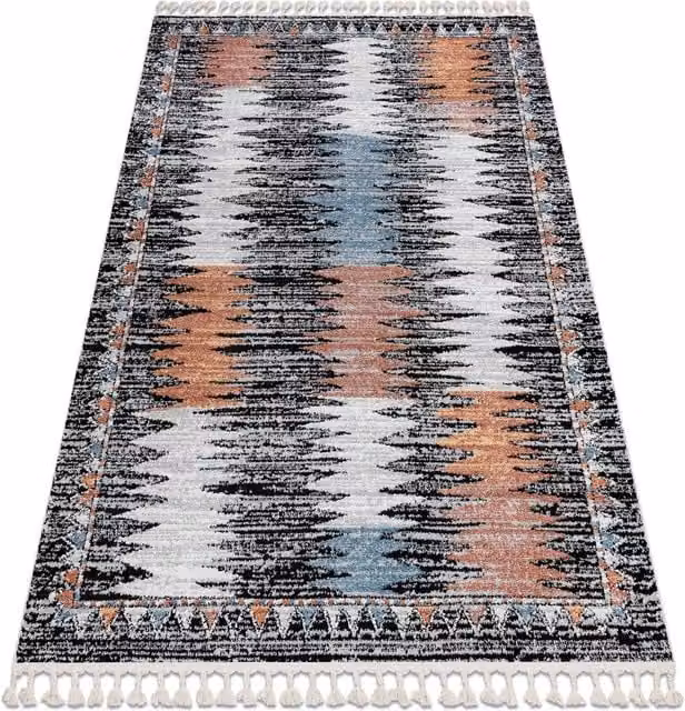 RugsX Belle Vintage Rectangular Rug in Black and Multicolour, W: 140 cm, L: 190 cm – 1