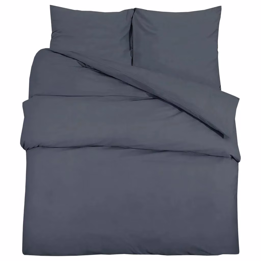 Berkfield Home Anthracite Microfibre Duvet Cover and Pillowcase Set – 2