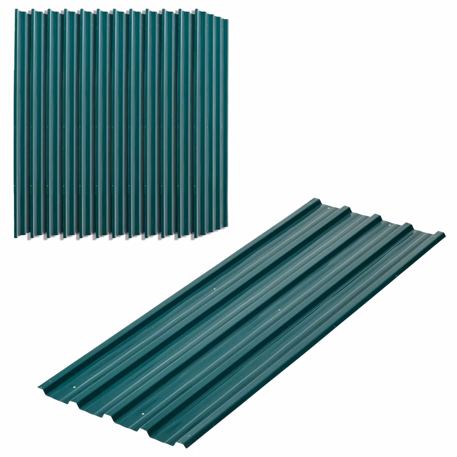 OUTSUNNY Pack of 12 Green Galvanised Steel Metal Roofing Sheets for Greenhouse and Shed – 2