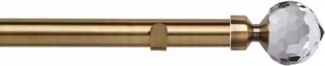 New Edge Blinds Metal Eyelet Curtain Pole Set with Bella Finial in Silver or Gold, Length: 360 cm