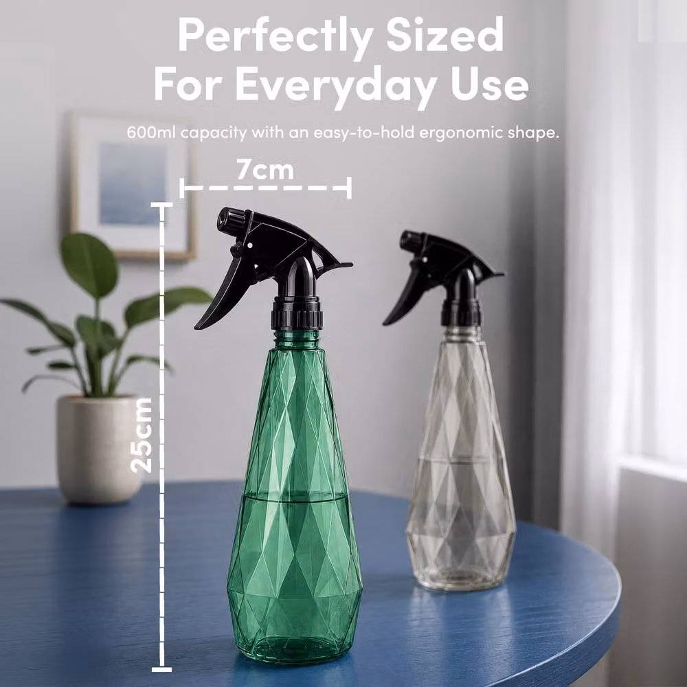 Keplin Manual Water Spray Bottles with Adjustable Nozzle, 2 Pack, 600ml, Grey and Green – 3