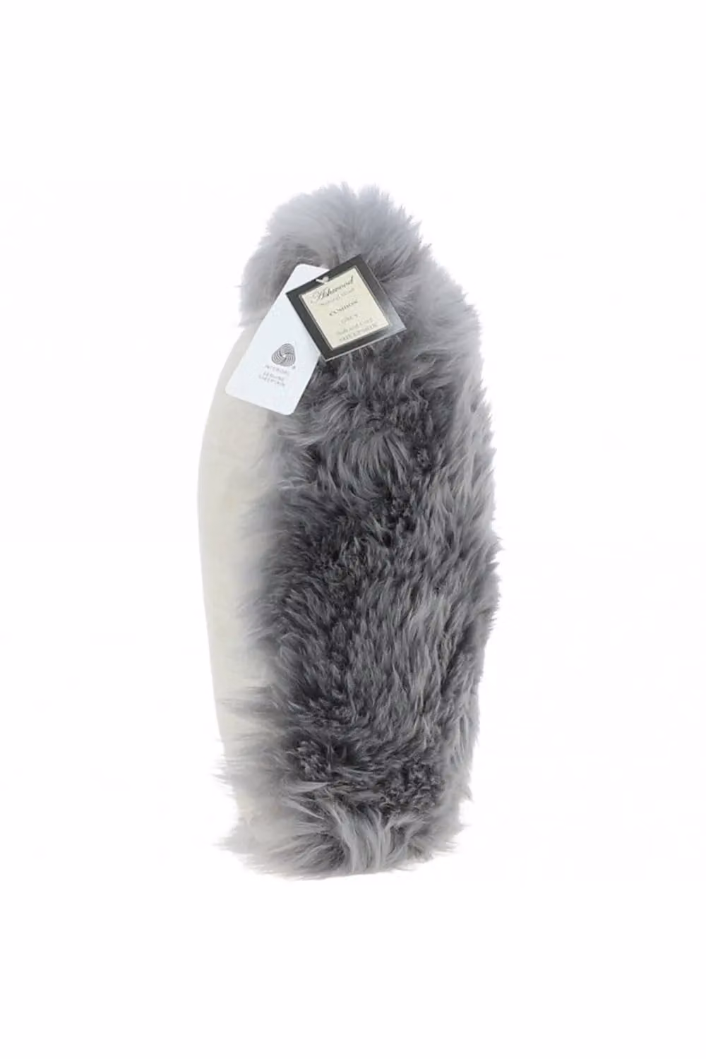 Fenland England Grey Real Lambskin Fluffy Square Cushion, W/D/H: 40 x 40 x 40 cm – 1
