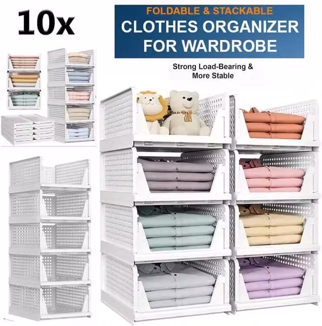PAWNORA White Mesh Plastic Closet Storage Box and Shelf Rack – 1
