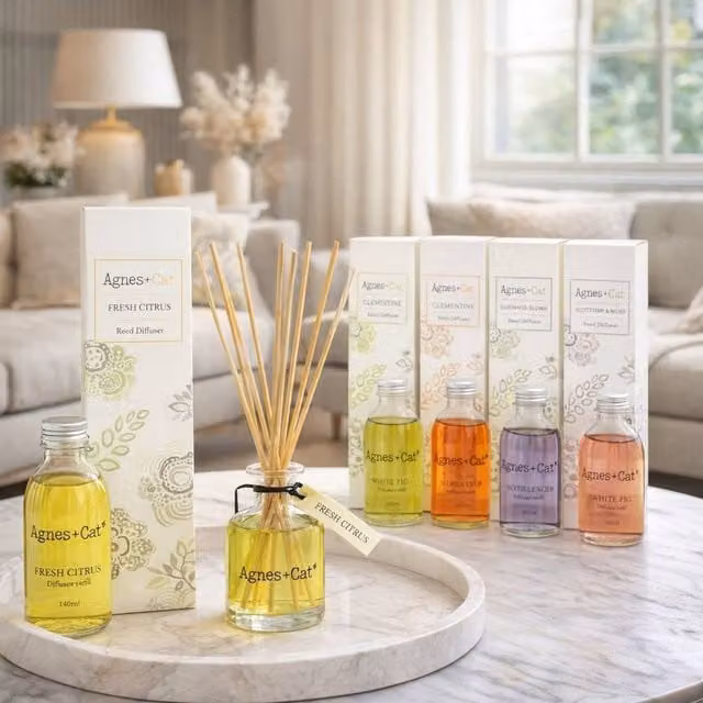 Serenityy Fresh Citrus Aromatic Reed Diffuser Set in Yellow