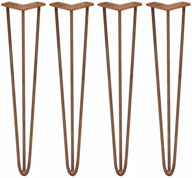 SkiSki Industrial Metal Hairpin Legs in Matt Antique Copper and Bronze