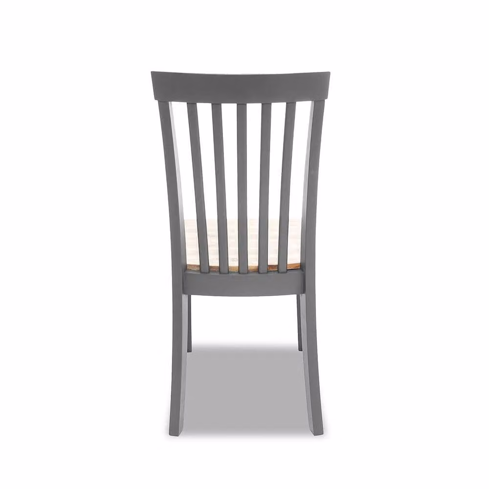 Statement Furniture Florence Highback Dining Chairs with Acacia Wood Seat, Set of 4, Grey, W45 x D53 x H94 cm – 3