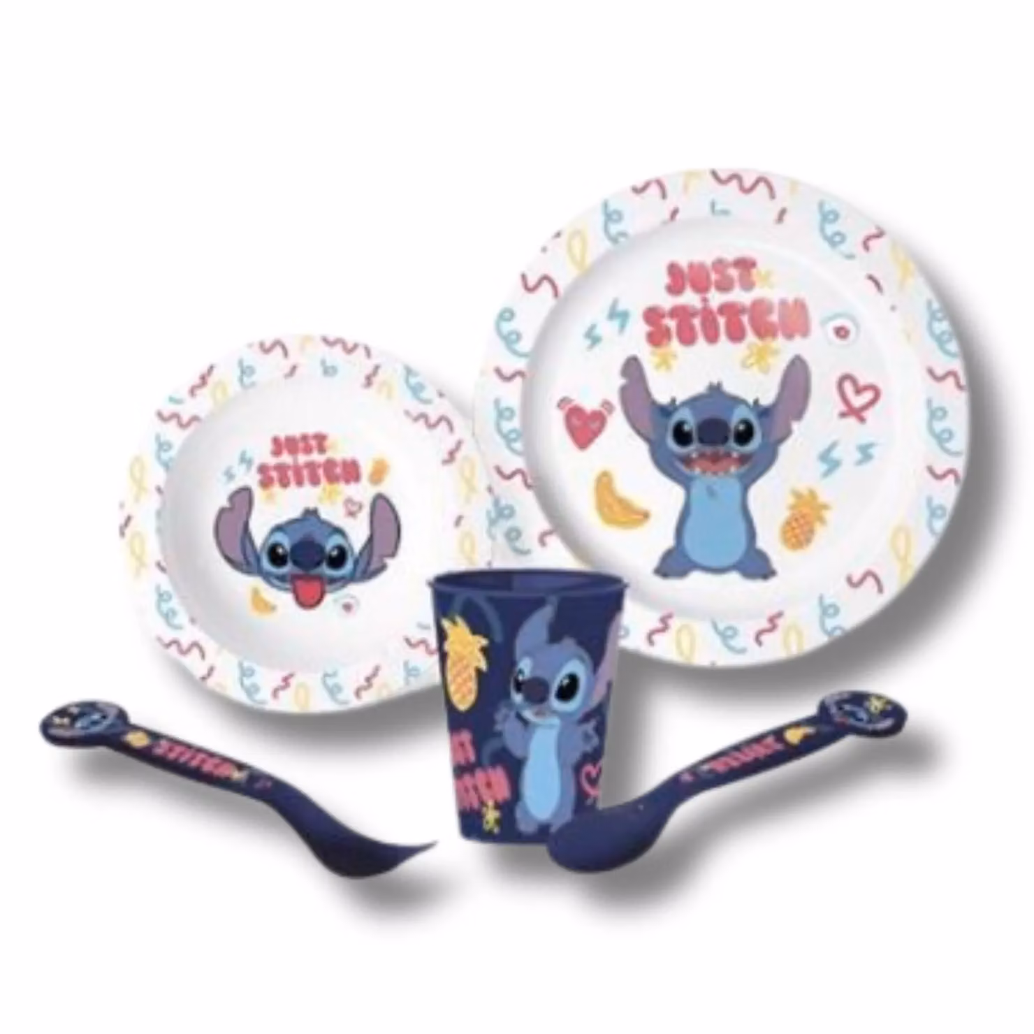Stitch Childrens Plastic Dinner Set with Mat in Blue and Multicolour – 2