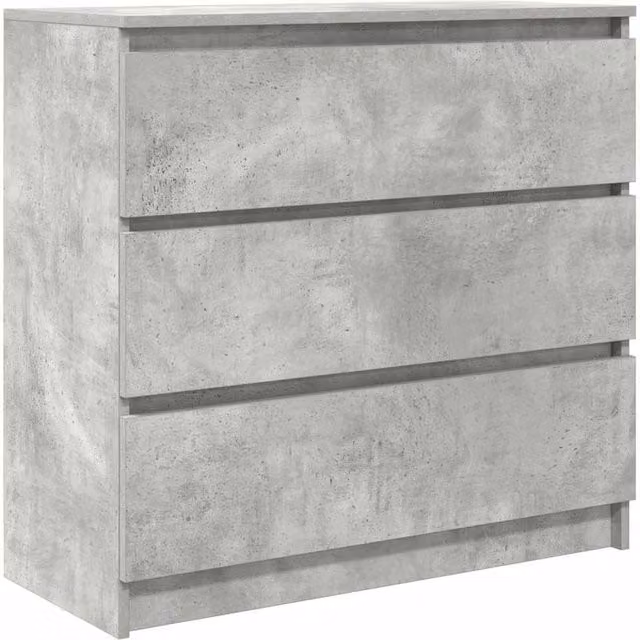 Berkfield Home Sideboard in Concrete Grey, W/D/H: 80 x 35 x 76 cm