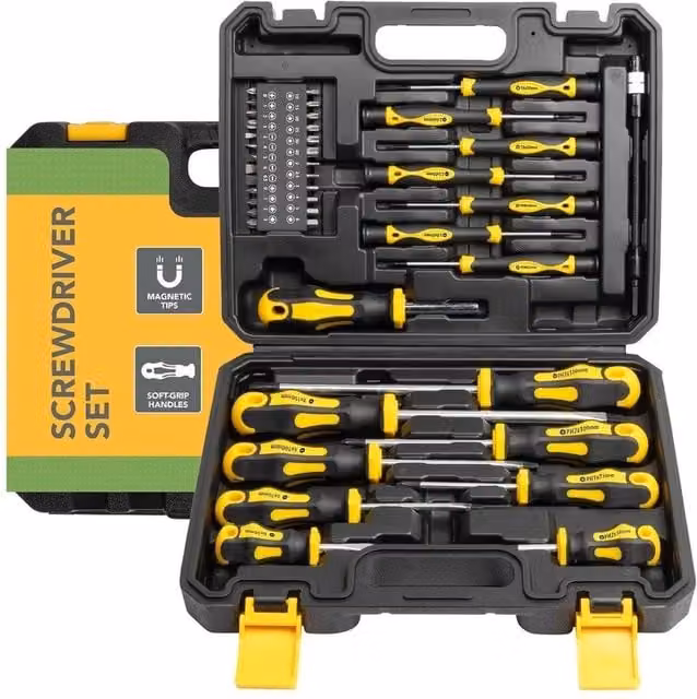 VOGREX 42-Piece Heavy-Duty Magnetic Screwdriver Set in Multicolour – 1