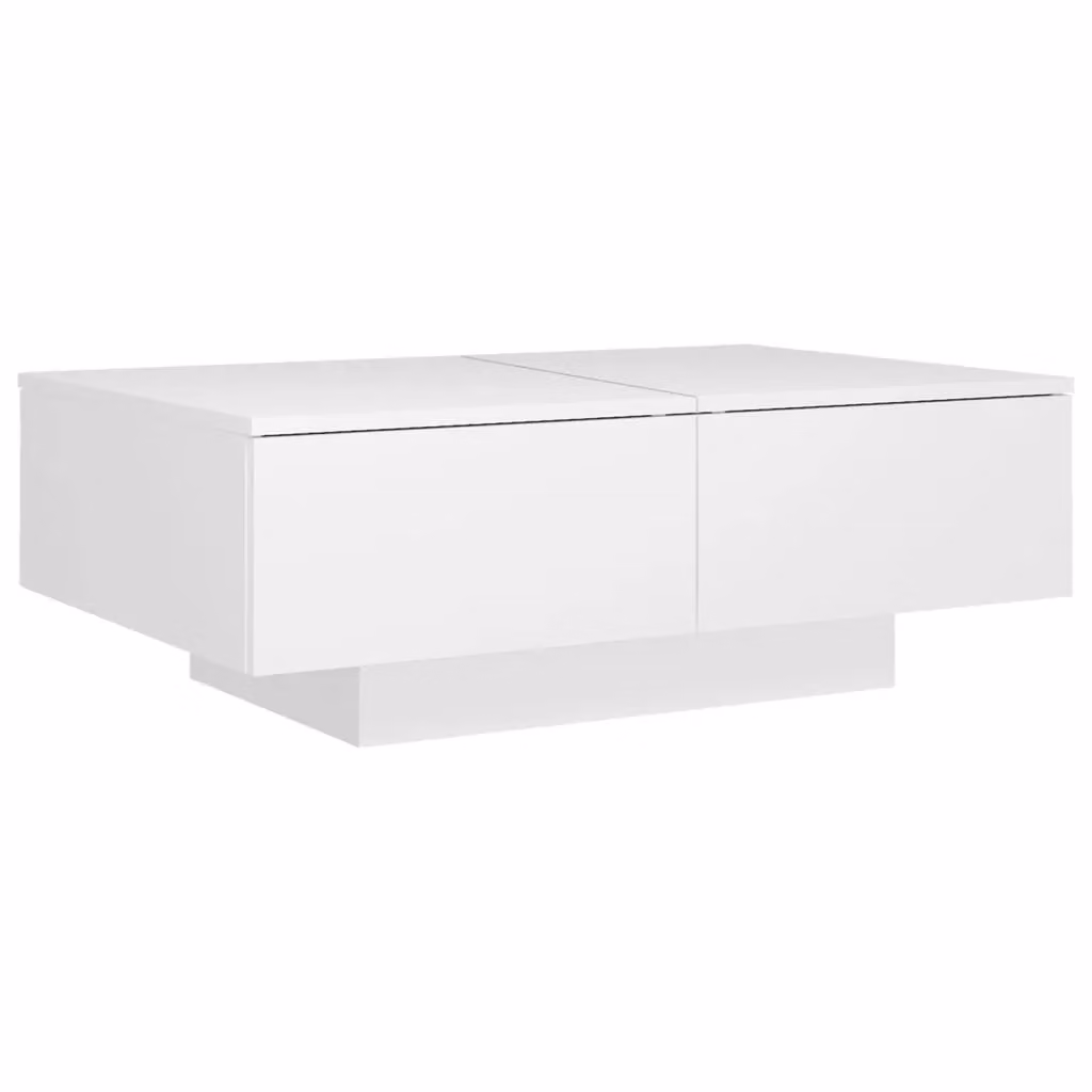 Berkfield Home Modern White Rectangular Coffee Table in Engineered Wood W/D/H: 90 x 60 x 31 cm – 2