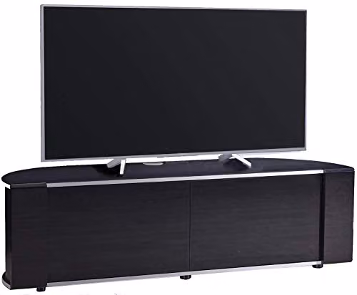 MDA Designs Sirius 1600 Gloss Black TV Cabinet with Glass Details W/D/H: 160.0 x 48.0 x 45.0 cm