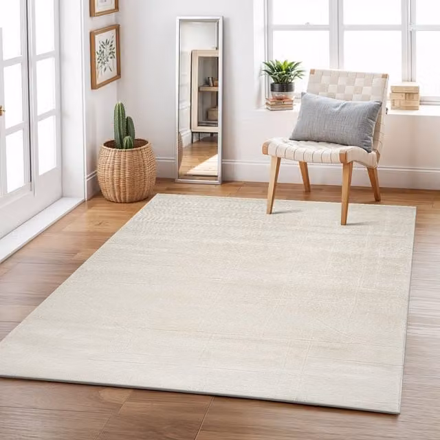 Livabliss Freud Modern High Pile Rug in Ivory, Black and Brown, W: 200 cm, D: 275 cm