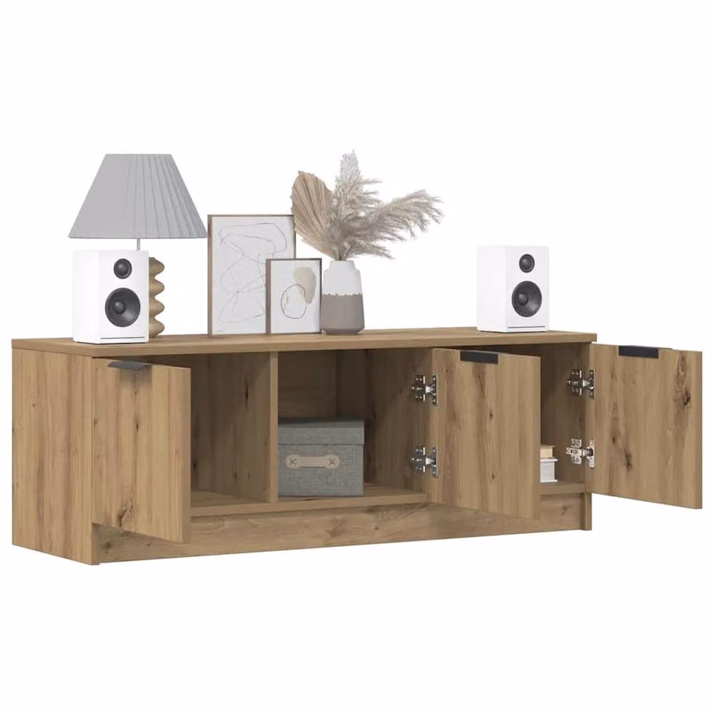 Berkfield Home Artisan Oak TV Cabinet in Brown, W/D/H: 102 x 35 x 36.5 cm – 3