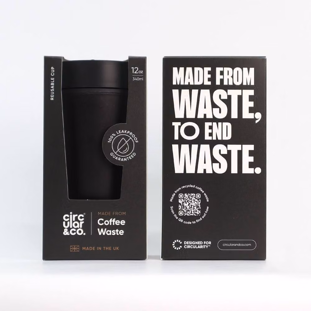 Circular & Co Reusable Coffee Mug in Black, 355ml – 2