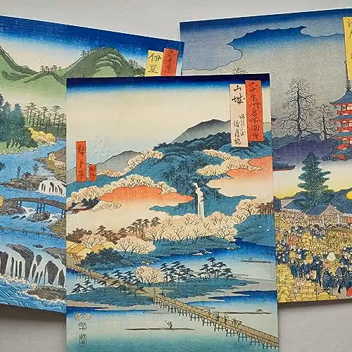 Artery8 Utagawa Hiroshige Japanese Woodblock Art Collage Kit, 50 Multicolour A6 Paper Prints, W: 15 cm, H: 10 cm – 5
