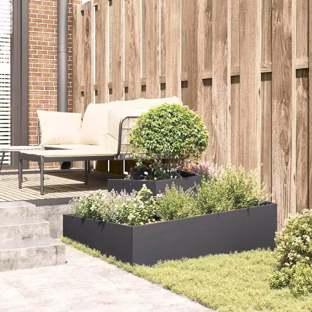 Berkfield Home Large Black Metal Decorative Inlays Planter – 4