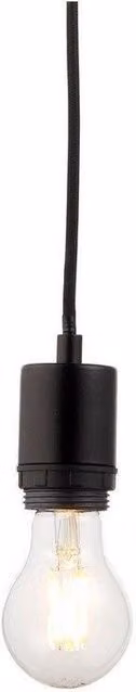 Netlighting Studio Single Light Ceiling Pendant in Matt Black with E27 Socket