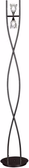 Netlighting Amel Modern Floor Lamp with 2 G9 Lights in Black and Chrome