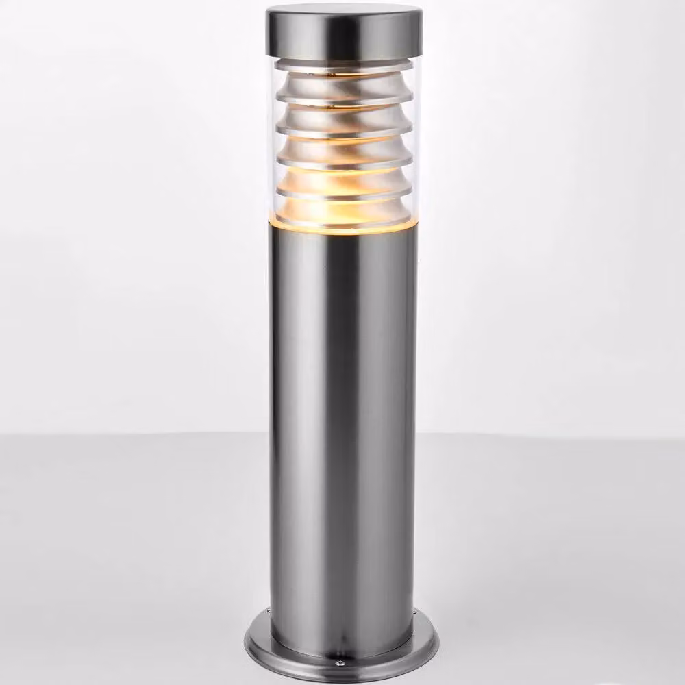 Loops Silver Stainless Steel IP44 Outdoor Bollard Light for Garden and Terrace – 4