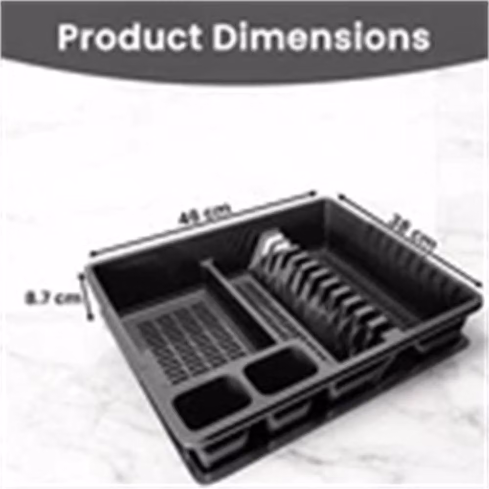 Nordara Black Kitchen Sink Dish Drainer with Drip Tray, Width: 100 cm – 2