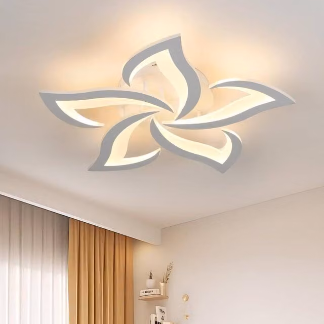 Goeco Modern Petal Design LED Ceiling Light, White, 60W, 3000K Warm White
