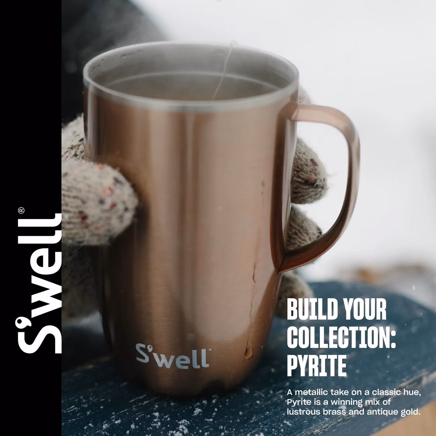 S'well Pyrite Traveler Vacuum Insulated Stainless Steel Water Bottle, Gold, 470ml – 4