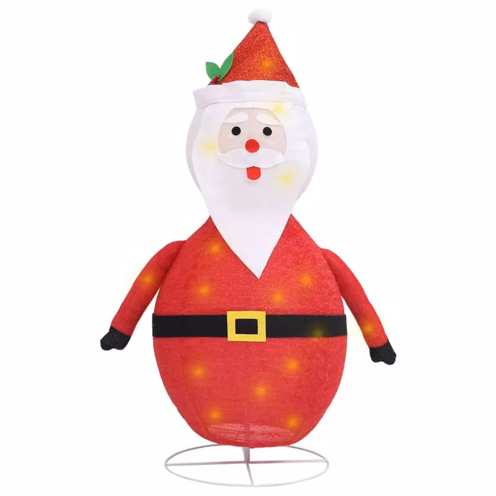 Berkfield Decorative Christmas Santa Claus Figure with LED Lights, Red and Multicolour, Height: 120 cm – 2