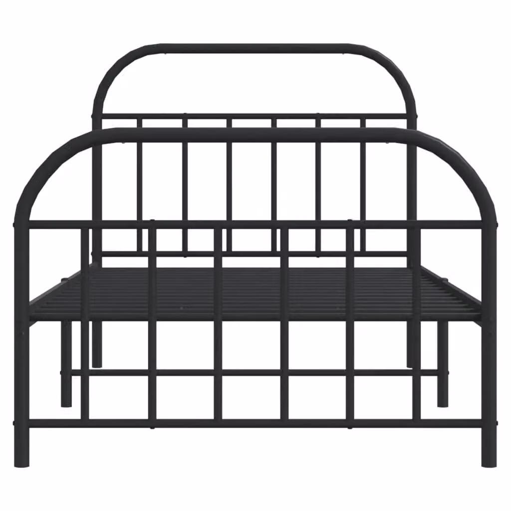 Berkfield Home Metal Bed Frame with Headboard and Footboard in Black, W/D/H: 100 x 200 cm – 3