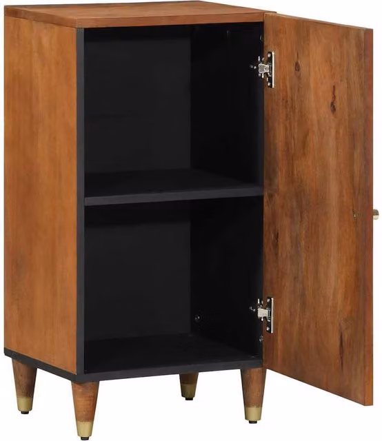 Berkfield Home Solid Mango Wood Sideboard in Brown and Gold, W/D/H: 40 x 33 x 75 cm – 1
