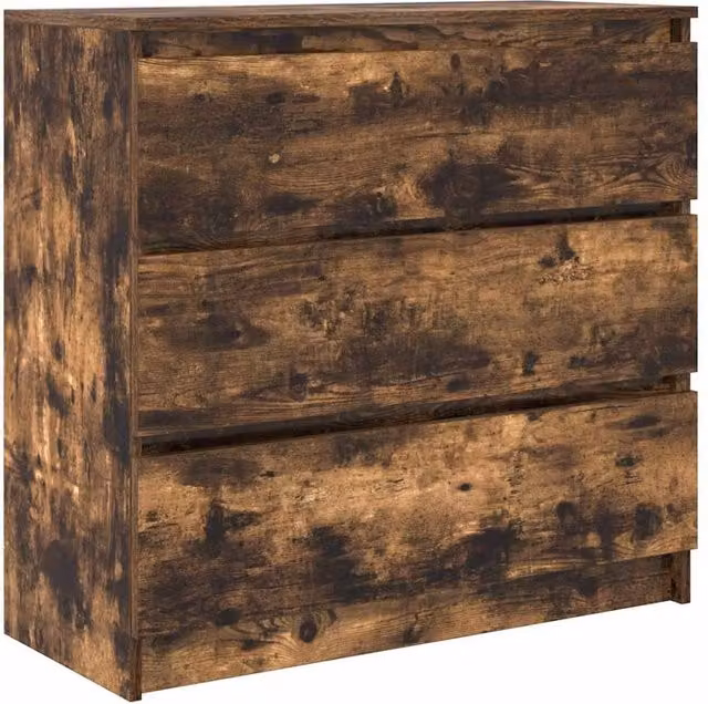 Berkfield Home Smoked Oak Sideboard in Brown, W/D/H: 80 x 35 x 76 cm