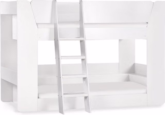 Cheshire Cobaltwood Modern Single Bunk Bed in White, W/D/H: 90 x 200 cm