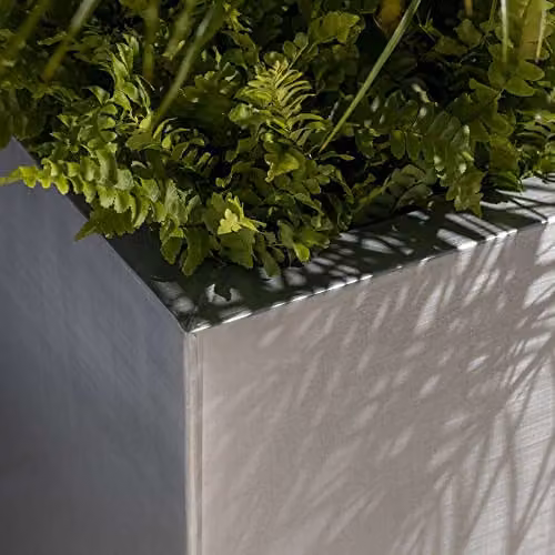 Primrose Silver Galvanised Steel Cube Planter Pot 60cm – 3