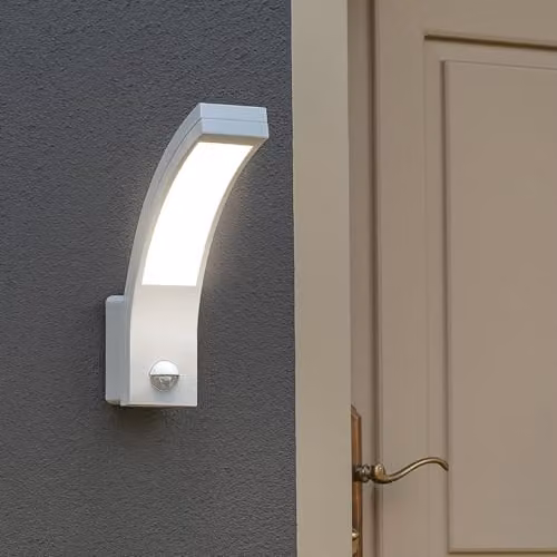 CGC Lighting White LED Outdoor Wall Light with Motion Sensor, 10W, 900lm, 4000K Cool White – 2