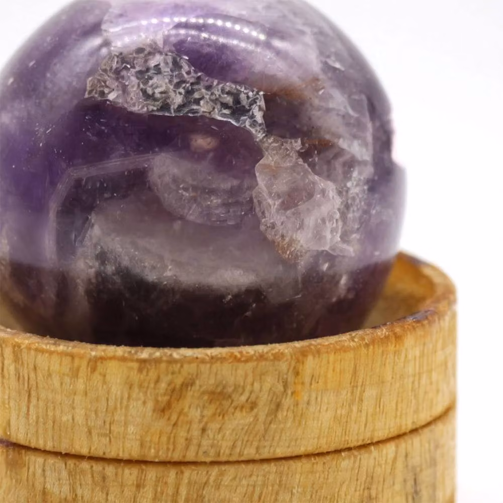 KDMD African Amethyst Gemstone Sphere with Stand in Purple – 2