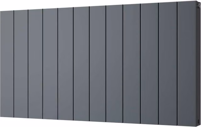 Thetford Anthracite Double Panel Smooth Vertical Aluminium Radiator, H: 1124 mm, W: 600 mm
