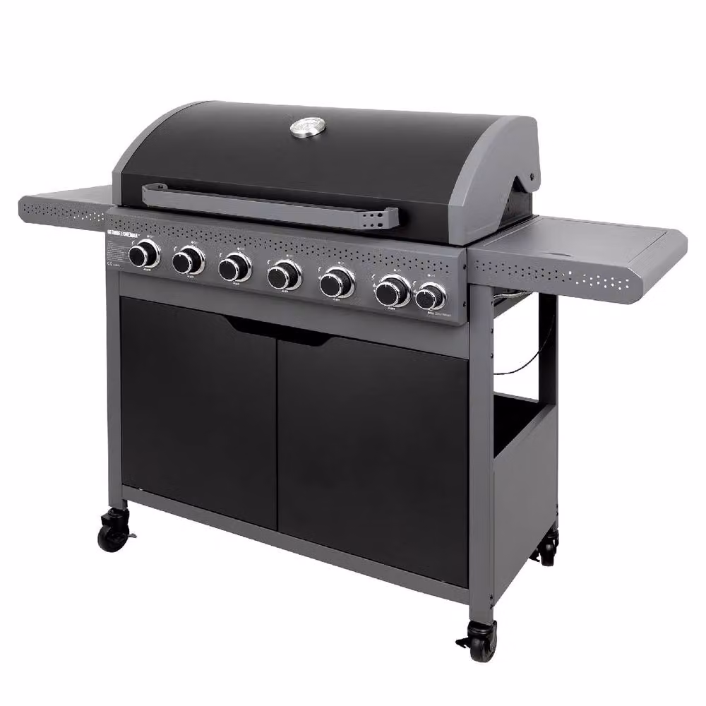 George Foreman 6 Burner Gas BBQ with Side Burner and Cover in Black – 2