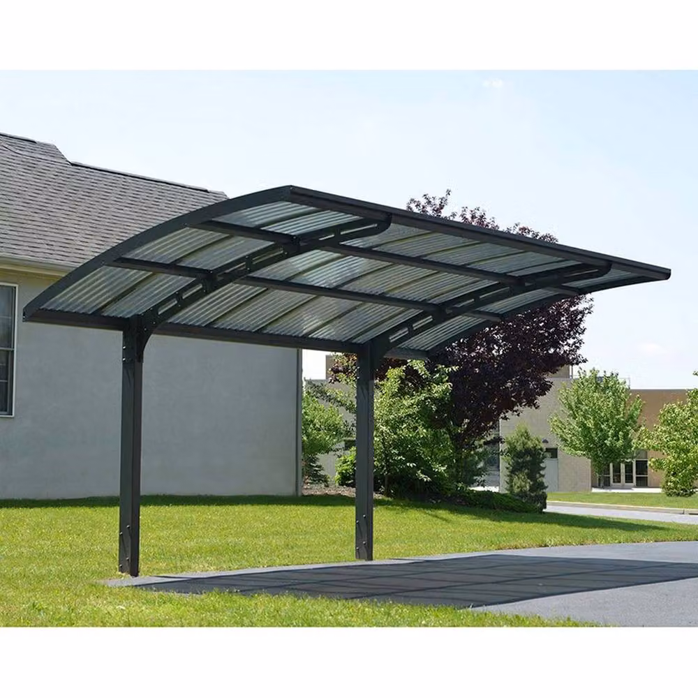 Palram Arizona Wave Single 5000 Curved Carport, Grey, W: 289 cm, D: 495 cm, H: 273.5 cm – 2