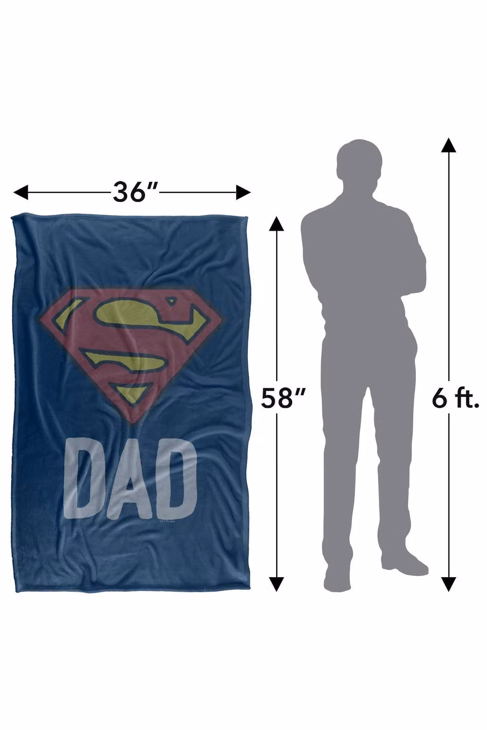 Warner Bros. Superman Shield Super Soft Microfibre Fleece Throw Blanket, Blue, W: 91 cm, D: 147 cm – 7