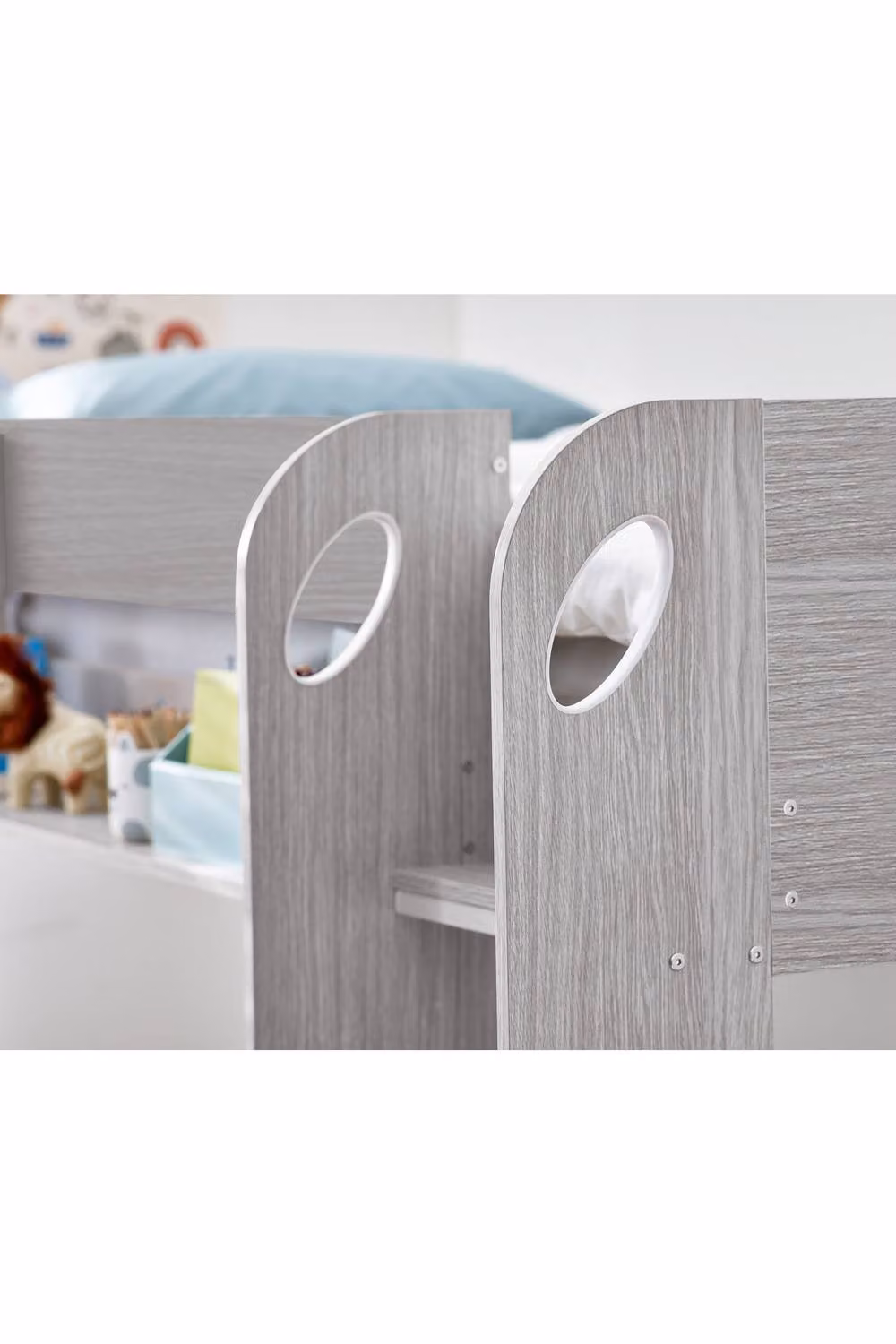 Julian Bowen Mars Grey Oak Effect Single Bunk Bed with Underbed Trundle, W: 90 cm, D: 190 cm – 3