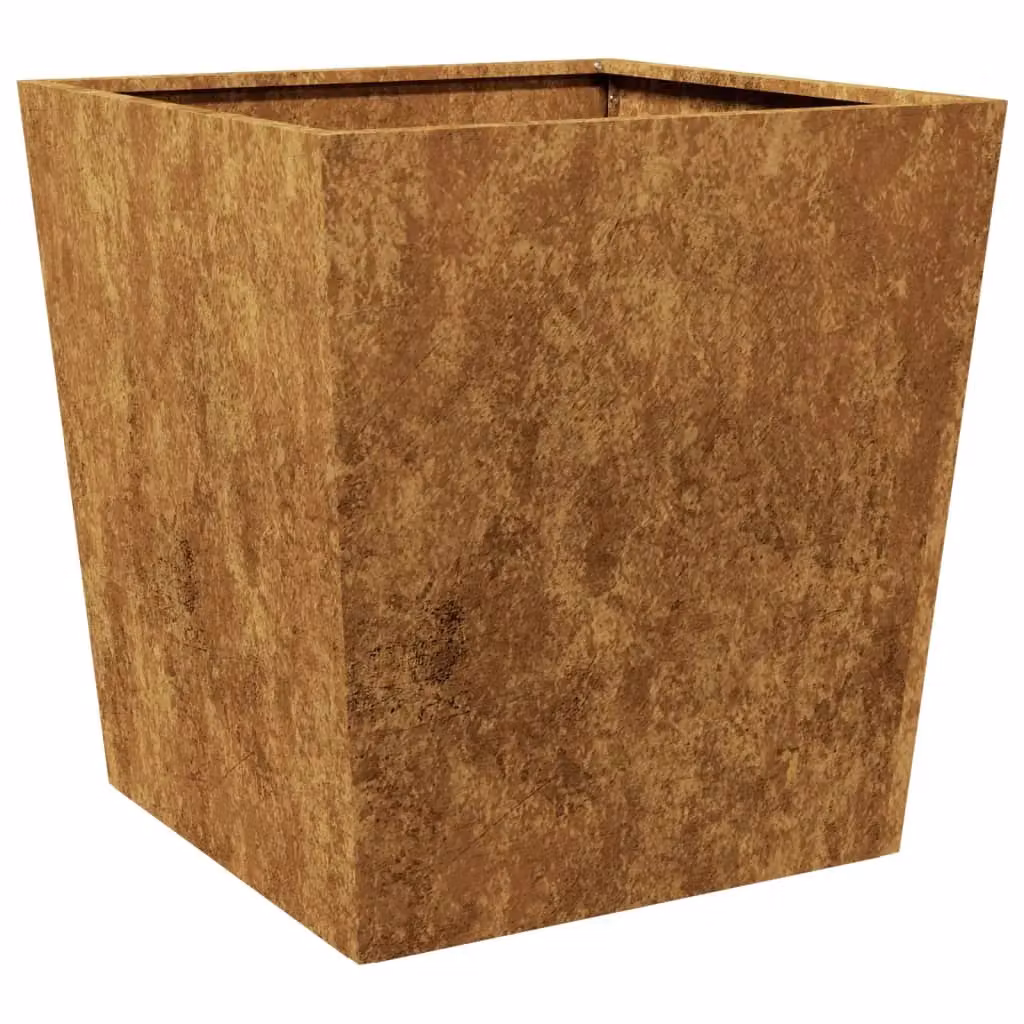 Berkfield Home Brown Corten Steel Garden Planter Tub, W/D/H: 50 x 50 x 50 cm – 2