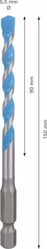 Bosch Multi Construction Drill Bit 5.5 mm Diameter, Length: 150 mm, Width: 90 mm – 3