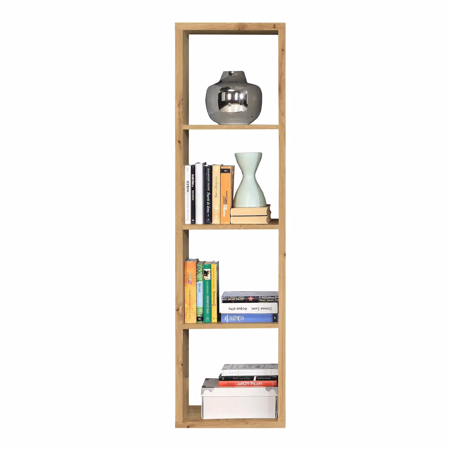 Furniture To Go Mauro 3-Shelf Oak Wood Storage Unit in Brown – 3