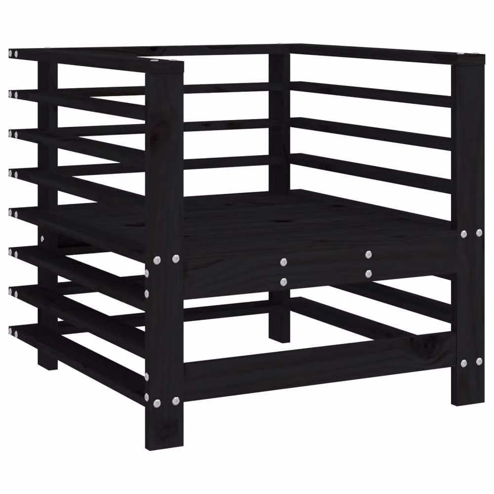 Berkfield Home Beautiful Garden Chairs with Cushions, Set of 2, Black Solid Pine Wood – 7