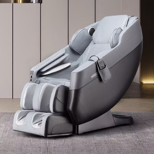 Livingandhome Zero Gravity Full Body Massage Chair with Back Heating and Handheld Controller in Grey