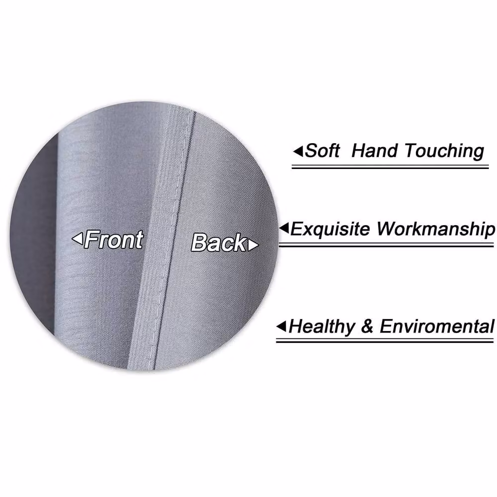 London Boutique 2-Piece Waterproof Embossed Seersucker Texture Curtains in Grey, W: 76.2 cm, H: 61 cm – 3