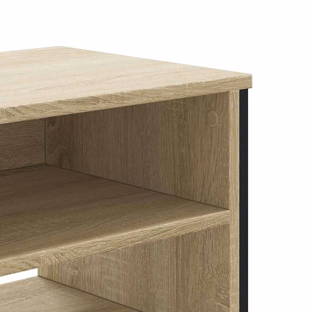 Berkfield Home TV Cabinet in Sonoma Oak and Beige, W/D/H: 122 x 34 x 41 cm – 4