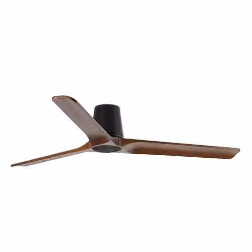Faro Barcelona Heywood Tub Large 3 Blade Ceiling Fan in Matt Black and Brown – 1