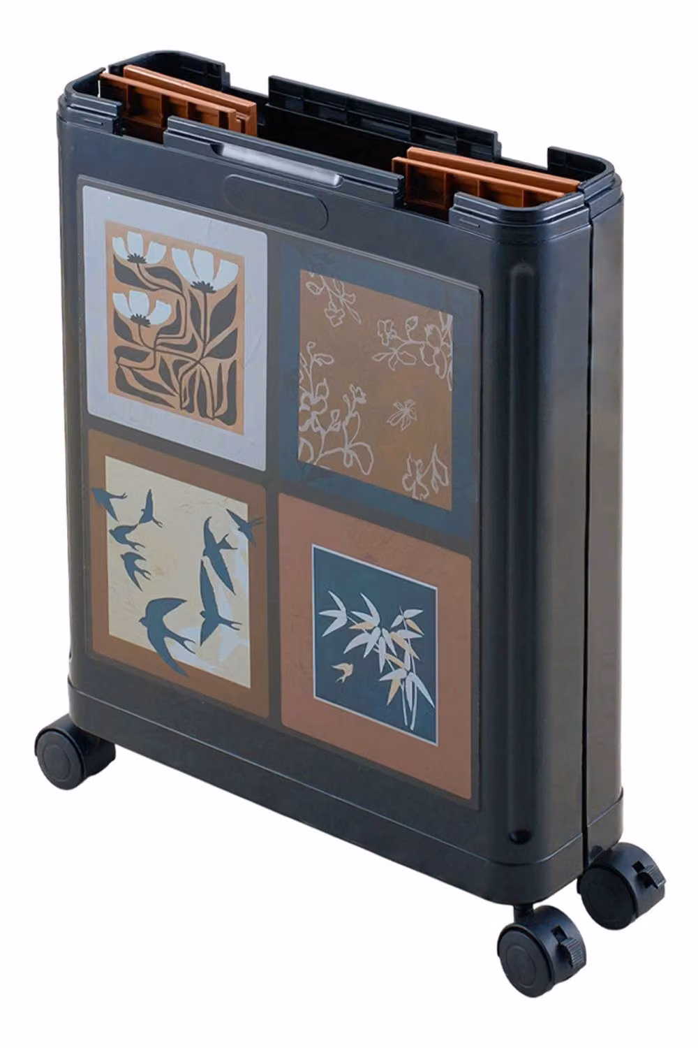Garden Sanctuary Multifunctional Foldable Plastic Storage Box with Lid and Castors in Brown – 6
