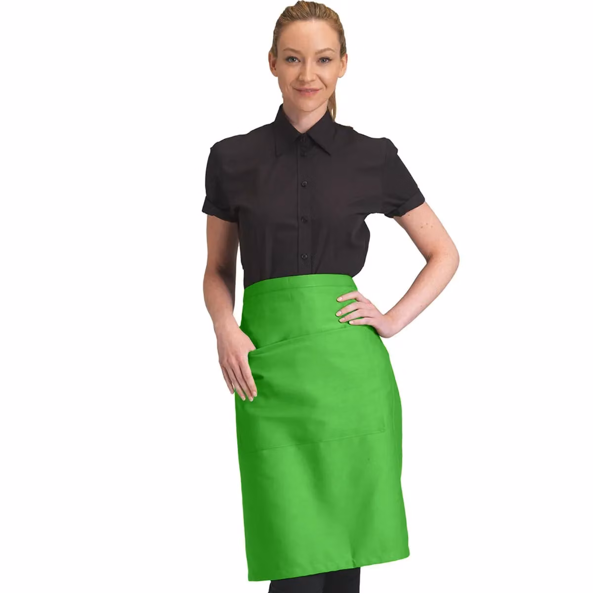 Dennys Catering Waist Apron with Pocket, Pack of 2, Green – 2